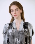SIXDO6 G-Black V-Neck Woven Loose Dress